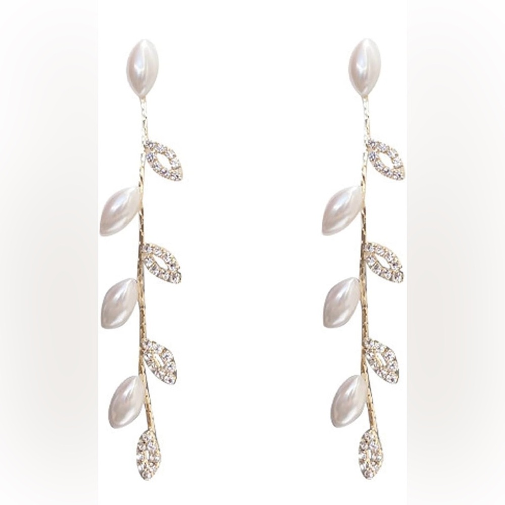 Brand new Crystal Cubic Zirconia Drop Earrings for Women Pearl earring